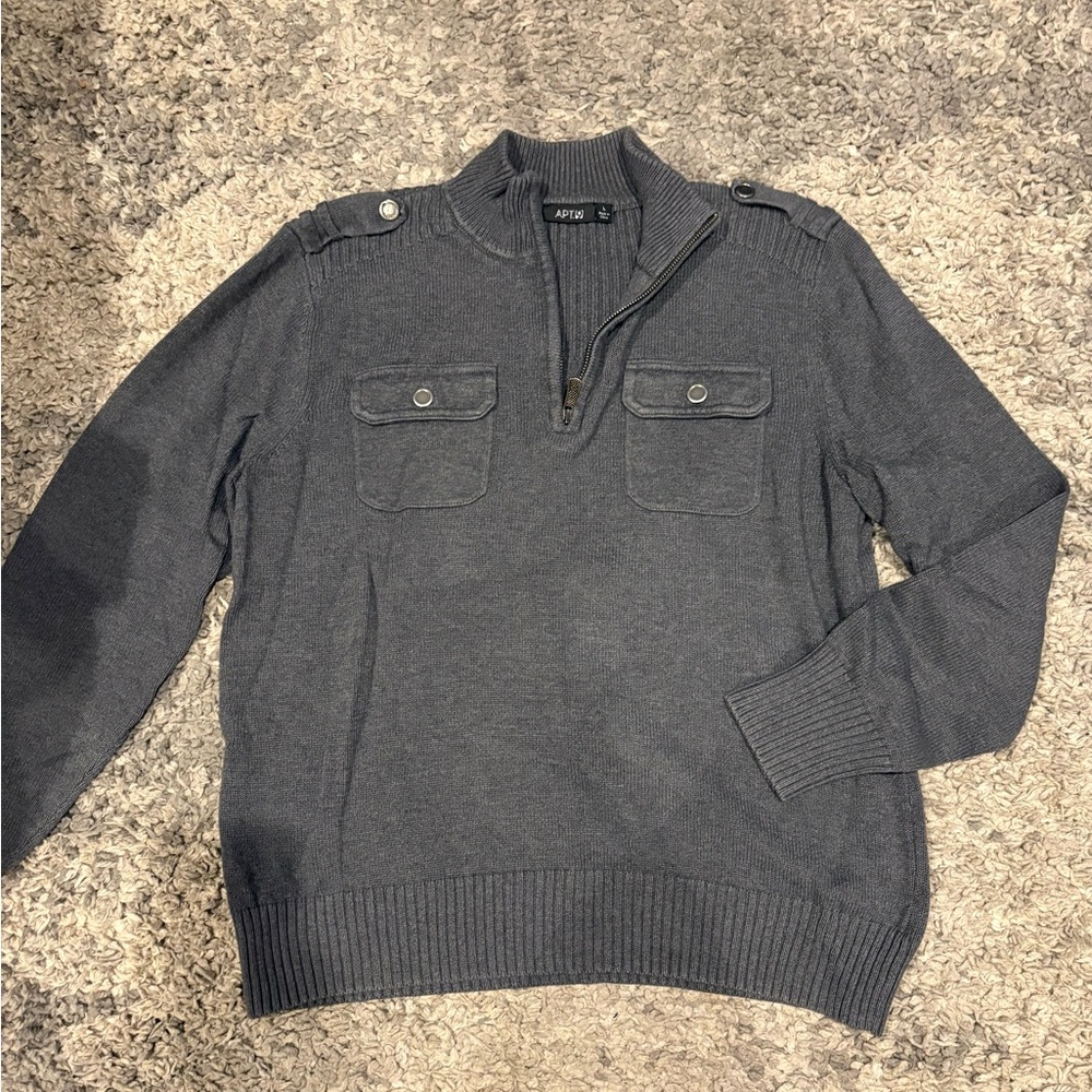 Apt. 9 Men's Charcoal Zip-Up Sweater